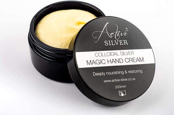 Active Silver Colloidal Silver Moisturising Magic Hand Cream Large Jar (200ml family size), nourishing and restoring hand cream for skin care