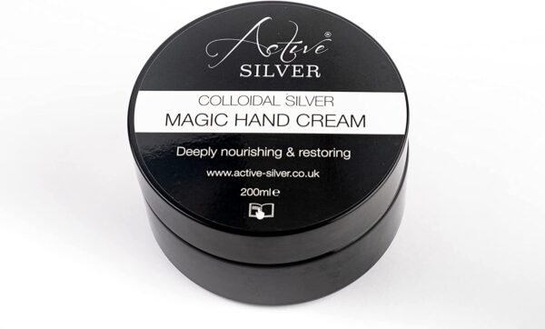 Active Silver Colloidal Silver Moisturising Magic Hand Cream Large Jar (200ml family size), nourishing and restoring hand cream for skin care - Image 2