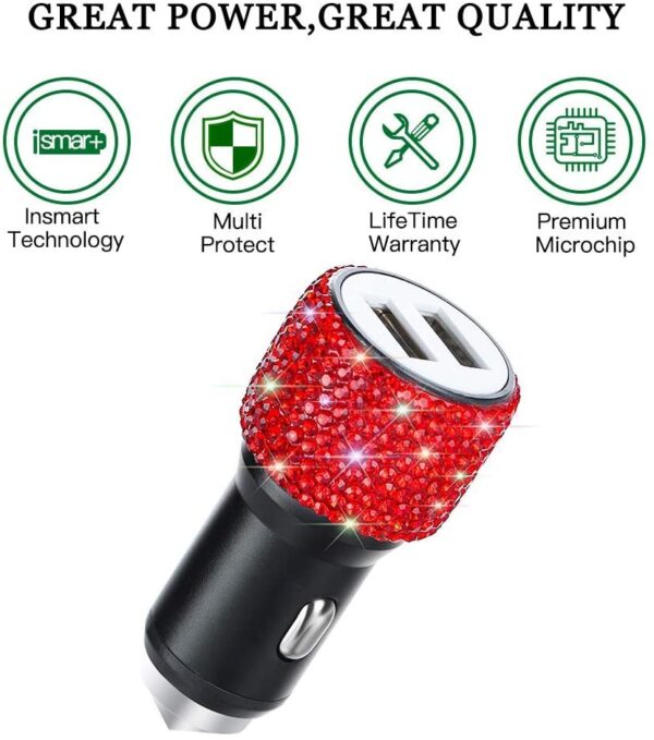 Car Charger, SAVORI Dual Port USB Car Charger Adapter - Image 3