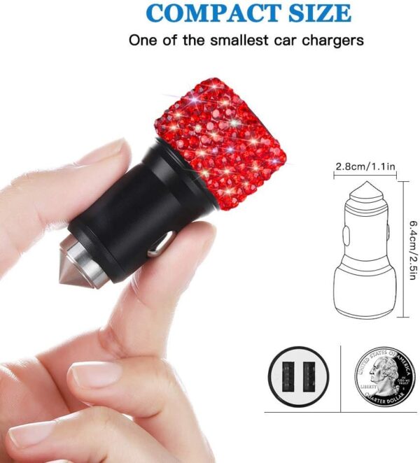 Car Charger, SAVORI Dual Port USB Car Charger Adapter - Image 2