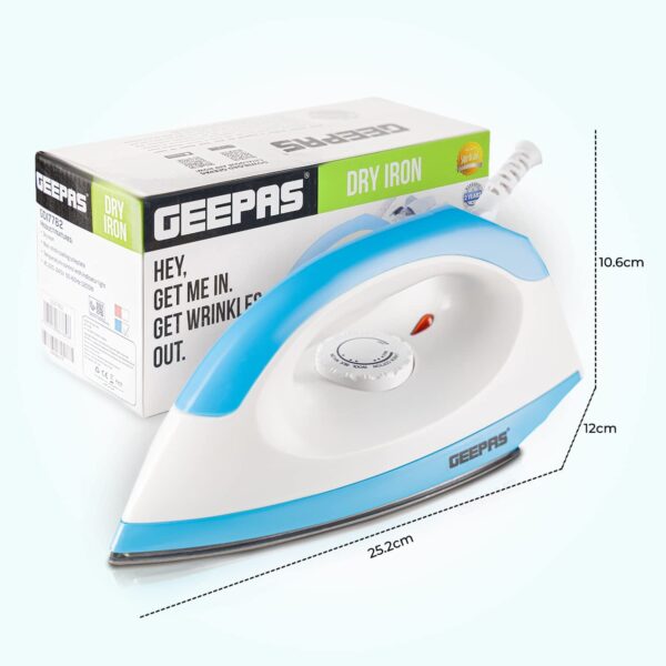 Geepas 1200W Dry Iron for Perfectly Crisp Ironed Clothes - Image 3