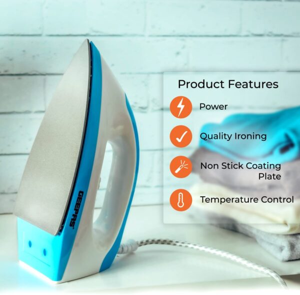 Geepas 1200W Dry Iron for Perfectly Crisp Ironed Clothes - Image 2