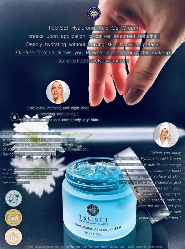 Organic Pure Hyaluronic Acid Gel Cream for Women - Image 2
